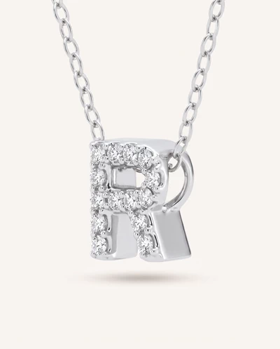 Petite Diamond Initial Necklace – R