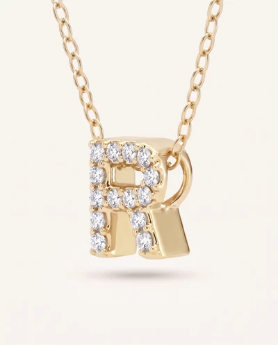Petite Diamond Initial Necklace – R