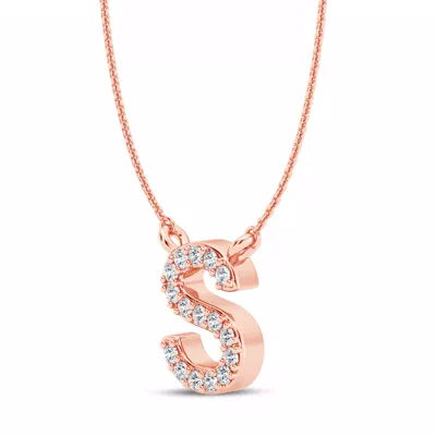 Diamond Initial Necklace – S
