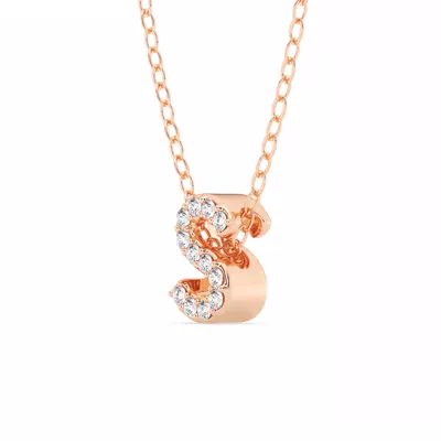 Petite Diamond Initial Necklace – S