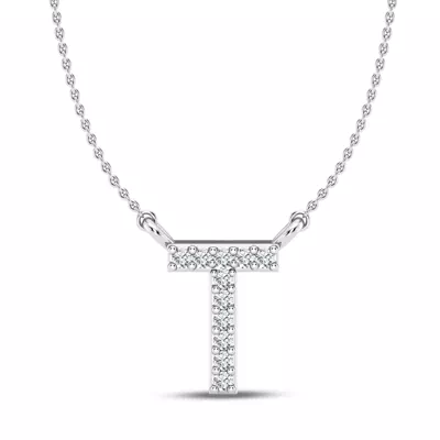 Diamond Initial Necklace – T