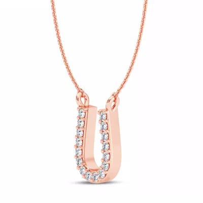 Diamond Initial Necklace – U