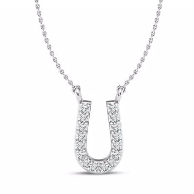 Diamond Initial Necklace – U