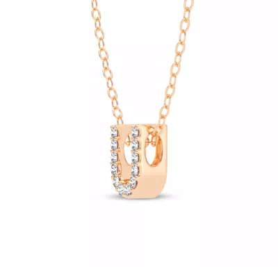 Petite Diamond Initial Necklace – U
