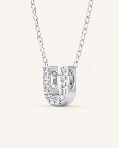 Petite Diamond Initial Necklace – U