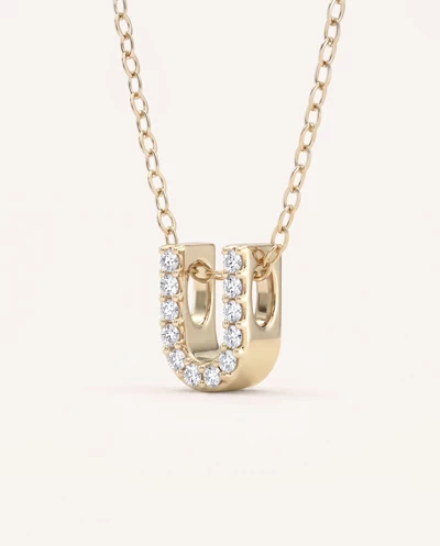 Petite Diamond Initial Necklace – U