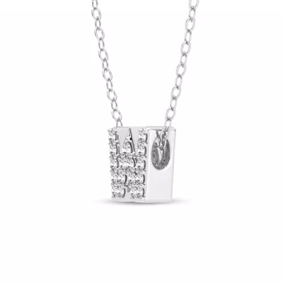 Petite Diamond Initial Necklace – W