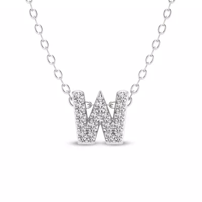 Petite Diamond Initial Necklace – W