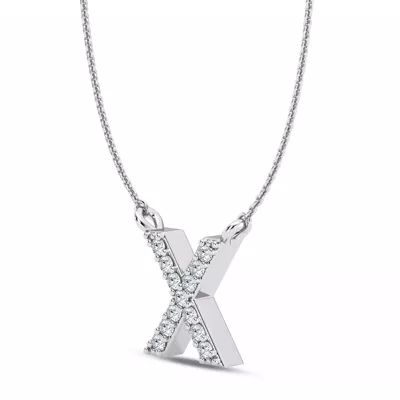 Diamond Initial Necklace – X