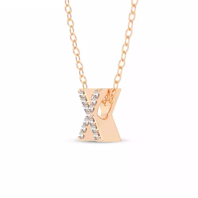 Petite Diamond Initial Necklace – X