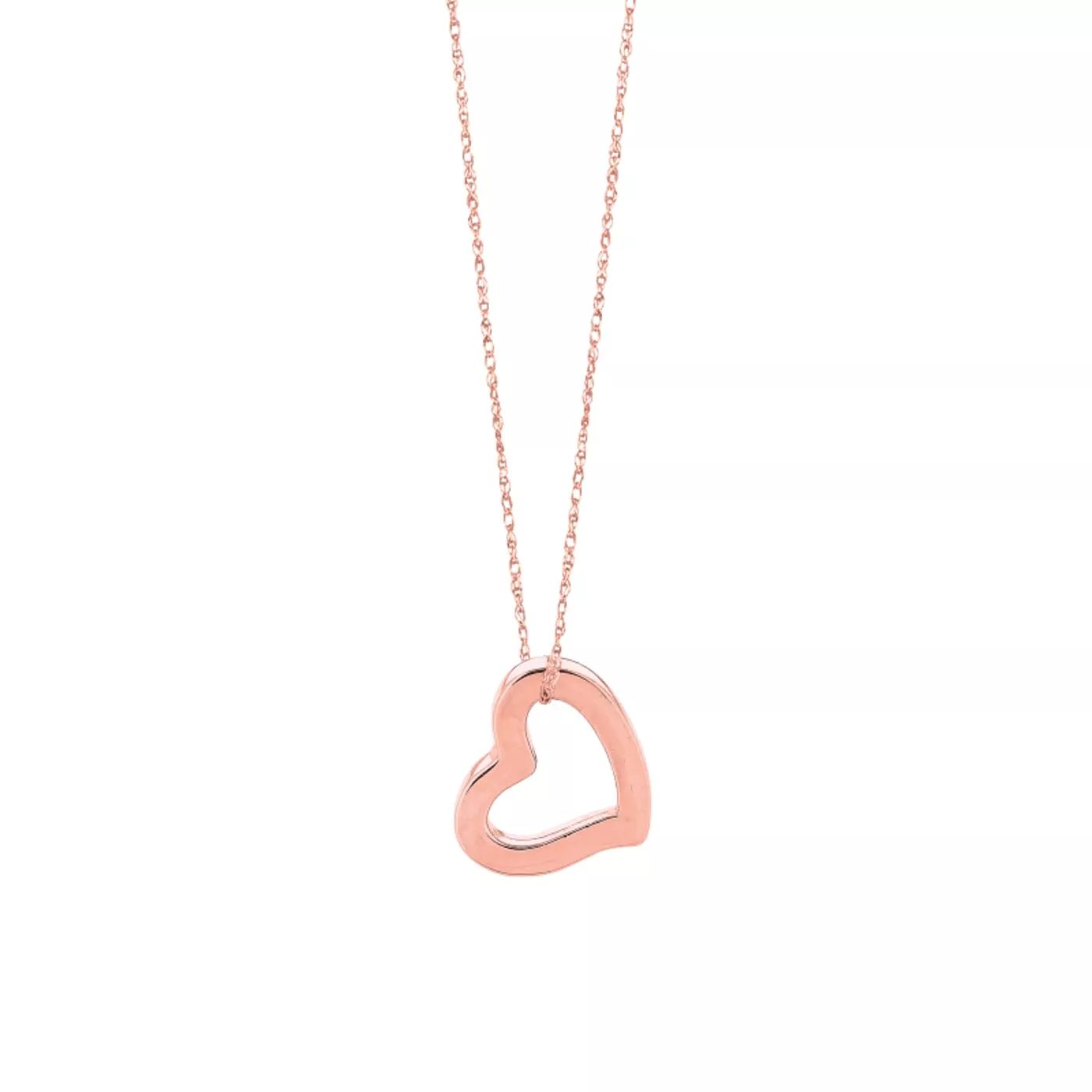 Open Heart Gold Pendant Necklace