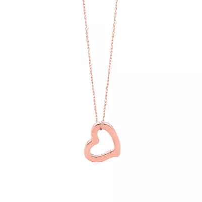 Open Heart Gold Pendant Necklace