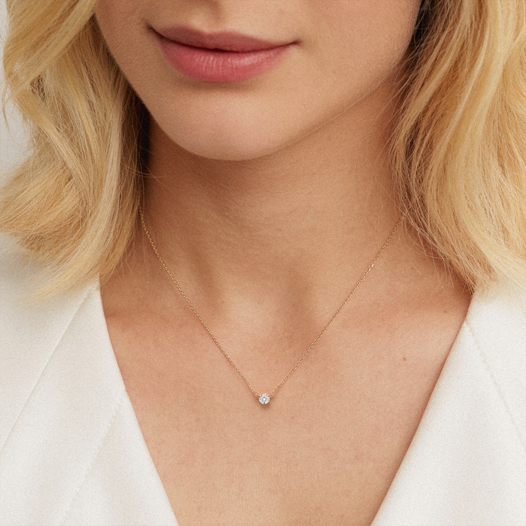 18K Rose Gold 3-Prong Diamond Solitaire Necklace (3/4 ct.)