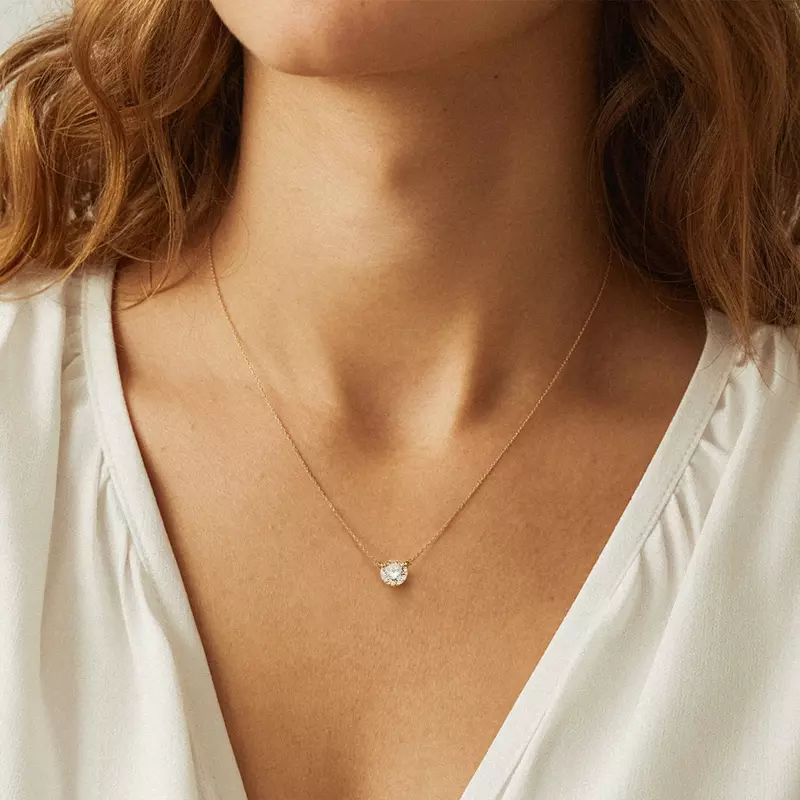 14K Rose Gold 3-Prong Diamond Solitaire Necklace (2 ct.)