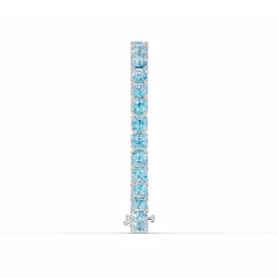 Swiss Blue Topaz Cushion Tennis Bracelet