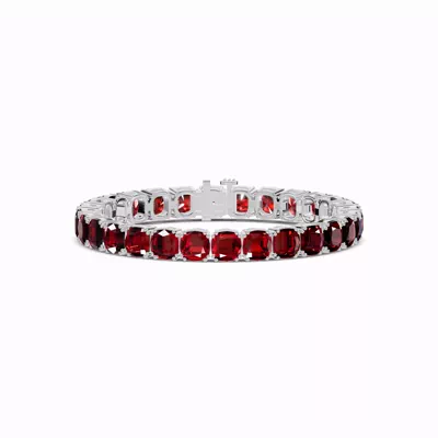Cushion Garnet Tennis Bracelet