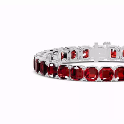 Cushion Garnet Tennis Bracelet