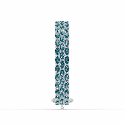 Triple Row Oval London Blue Topaz Bracelet