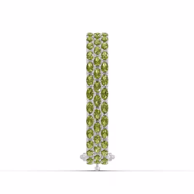 Triple Row Oval Peridot Bracelet