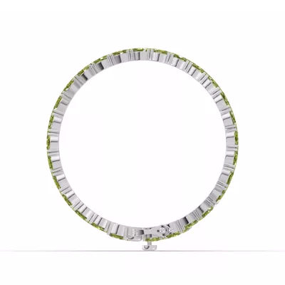 Triple Row Oval Peridot Bracelet