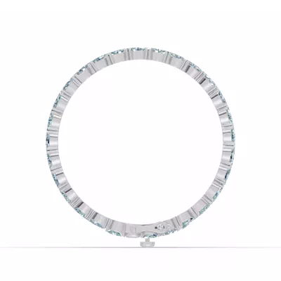 Triple Row Oval Swiss Blue Topaz Bracelet