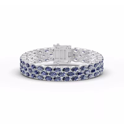 Triple Row Oval Tanzanite Bracelet