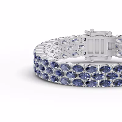 Triple Row Oval Tanzanite Bracelet