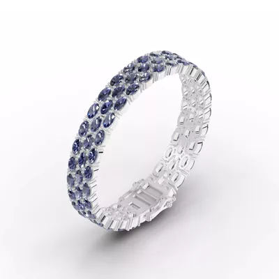 Triple Row Oval Tanzanite Bracelet