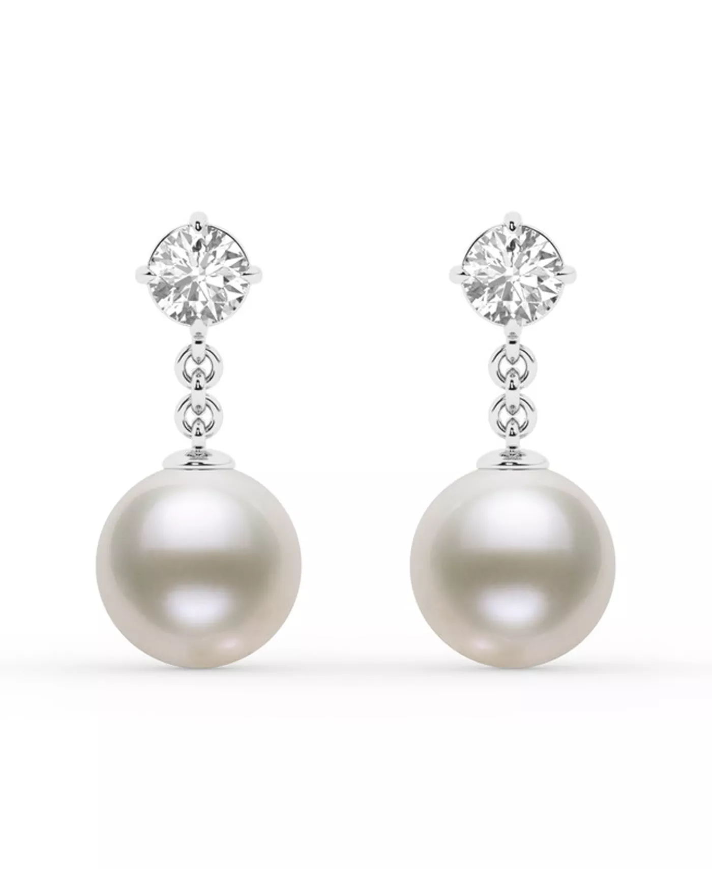 Round Lab Diamond & Freshwater Pearl Drop Earrings (1 ct. tw.)