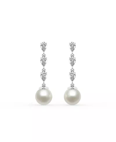 Pear Lab Diamond & Freshwater Pearl Drop Earrings