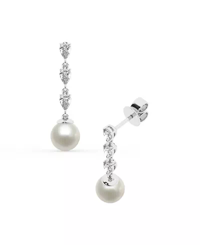 Pear Lab Diamond & Freshwater Pearl Drop Earrings