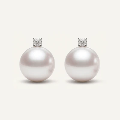 Pearl & Lab Diamond Earrings