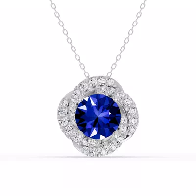 Tanzanite & Diamond Orbit Halo Necklace