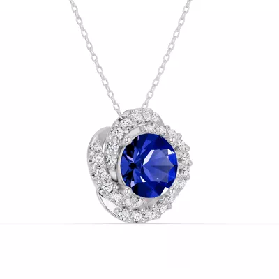 Tanzanite & Diamond Orbit Halo Necklace
