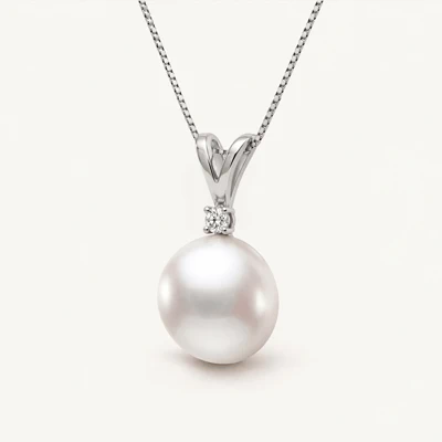 Pearl & Lab Diamond Necklace