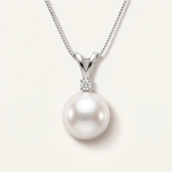 Pearl & Lab Diamond Necklace