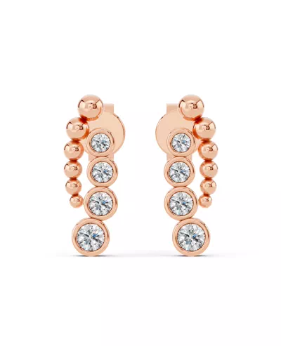 Beaded Bezel Lab Diamond Drop Earrings