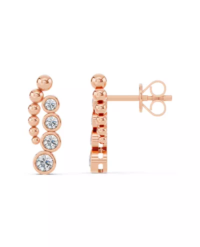 Beaded Bezel Lab Diamond Drop Earrings