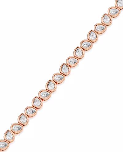 Dimensional Bezel Pear Lab Diamond Tennis Bracelet