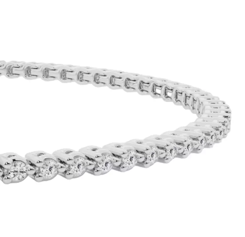 14K White Gold Three-Prong Lab Diamond Tennis Bracelet (1 ct. tw.)