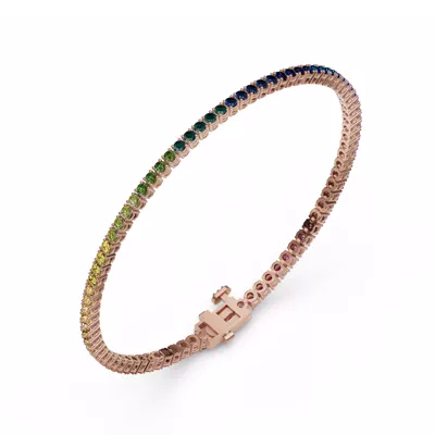 Rainbow Sapphire Tennis Bracelet (3 ct. tw.)