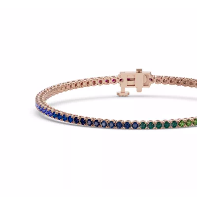 Rainbow Sapphire Tennis Bracelet (3 ct. tw.)