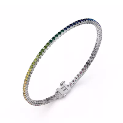 Rainbow Sapphire Tennis Bracelet (3 ct. tw.)