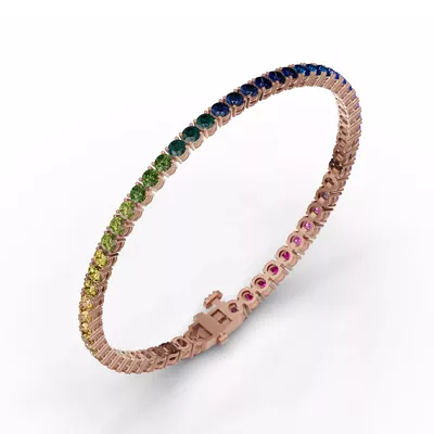 Rainbow Sapphire Tennis Bracelet (7 ct. tw.)