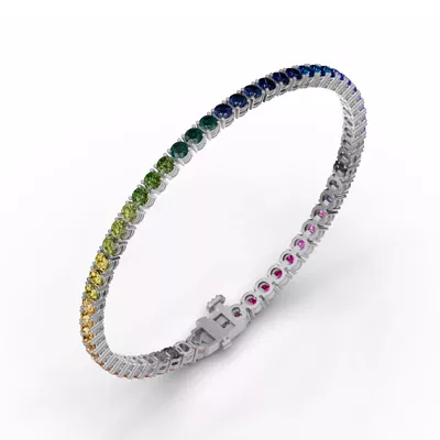 Rainbow Sapphire Tennis Bracelet (7 ct. tw.)