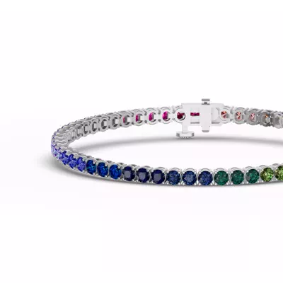Rainbow Sapphire Tennis Bracelet (7 ct. tw.)