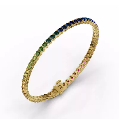 Rainbow Sapphire Tennis Bracelet (7 ct. tw.)