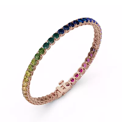 Rainbow Sapphire Tennis Bracelet (11 ct. tw.)