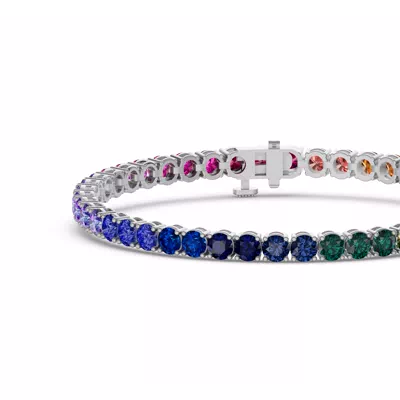 Rainbow Sapphire Tennis Bracelet (11 ct. tw.)