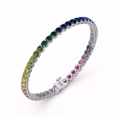 Rainbow Sapphire Tennis Bracelet (11 ct. tw.)